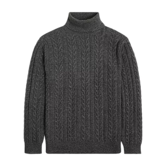 J.CREW SUPERSOFT LAMBSWOOL-BLEND CABLE-KNIT TURTLENECK SWEATER - Picture 1 of 2